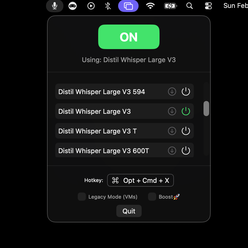 WisprWave Menu Bar Interface